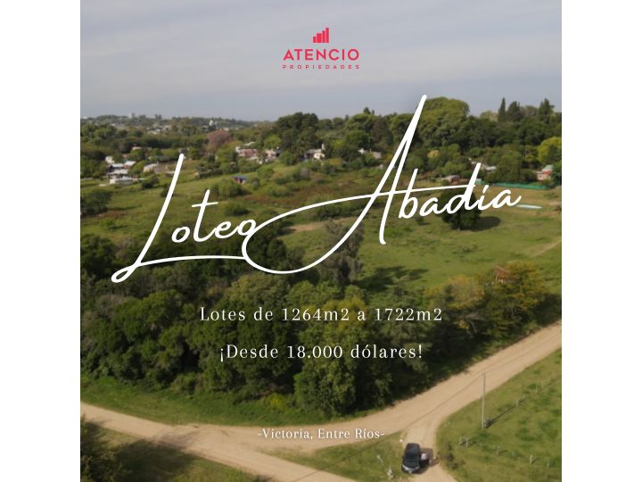 ¡Loteo Abadía! Terrenos de 1264m2 a 1722m2 desde 18.000 dólares! Calle Minuanes - Victoria, Entre Ríos
