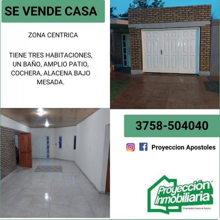 SE VENDE CASA EN APOSTOLES , MISIONES